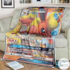 Anime Pokemon Flareon Gx Custom Blanket