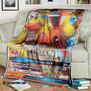 Anime Pokemon Flareon Gx Sun Moon Promos Soft Blanket 4