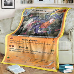 Anime Pokemon Garchomp Full Print Soft Blanket
