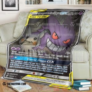 Anime Pokemon Gengar And Mimikyu Gx Team Up Blanket