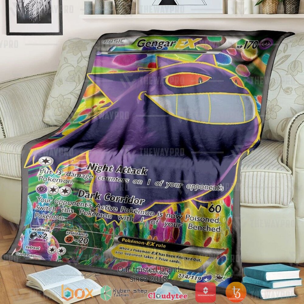 Anime Pokemon Gengar Ex Phantom Forces Soft Blanket Anime Pokemon Gengar Ex Phantom Forces Soft Blanket