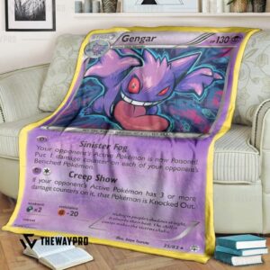 Anime Pokemon Gengar Generations Quilt Blanket
