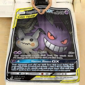 Anime Pokemon Gengar Mimikyu Gx Team Up Custom Soft Blanket