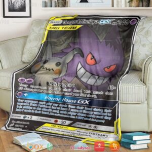 Anime Pokemon Gengar Mimikyu Gx Team Up Soft Blanket