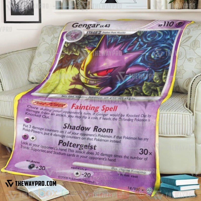 Anime Pokemon Gengar Stormfront Blanket Anime Pokemon Gengar Stormfront Blanket