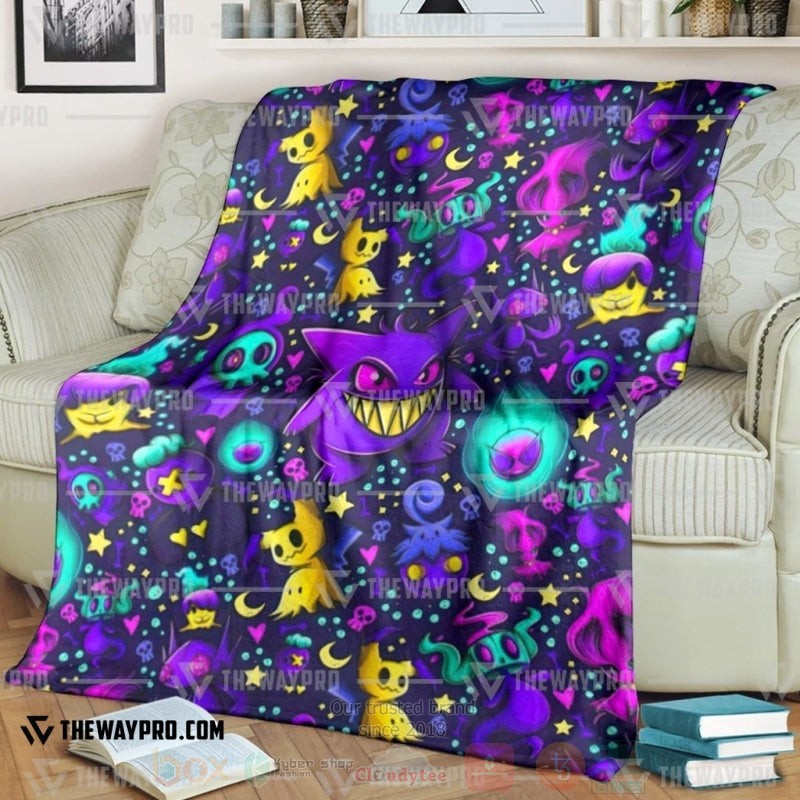 Anime Pokemon Ghost Blanket Anime Pokemon Ghost Blanket