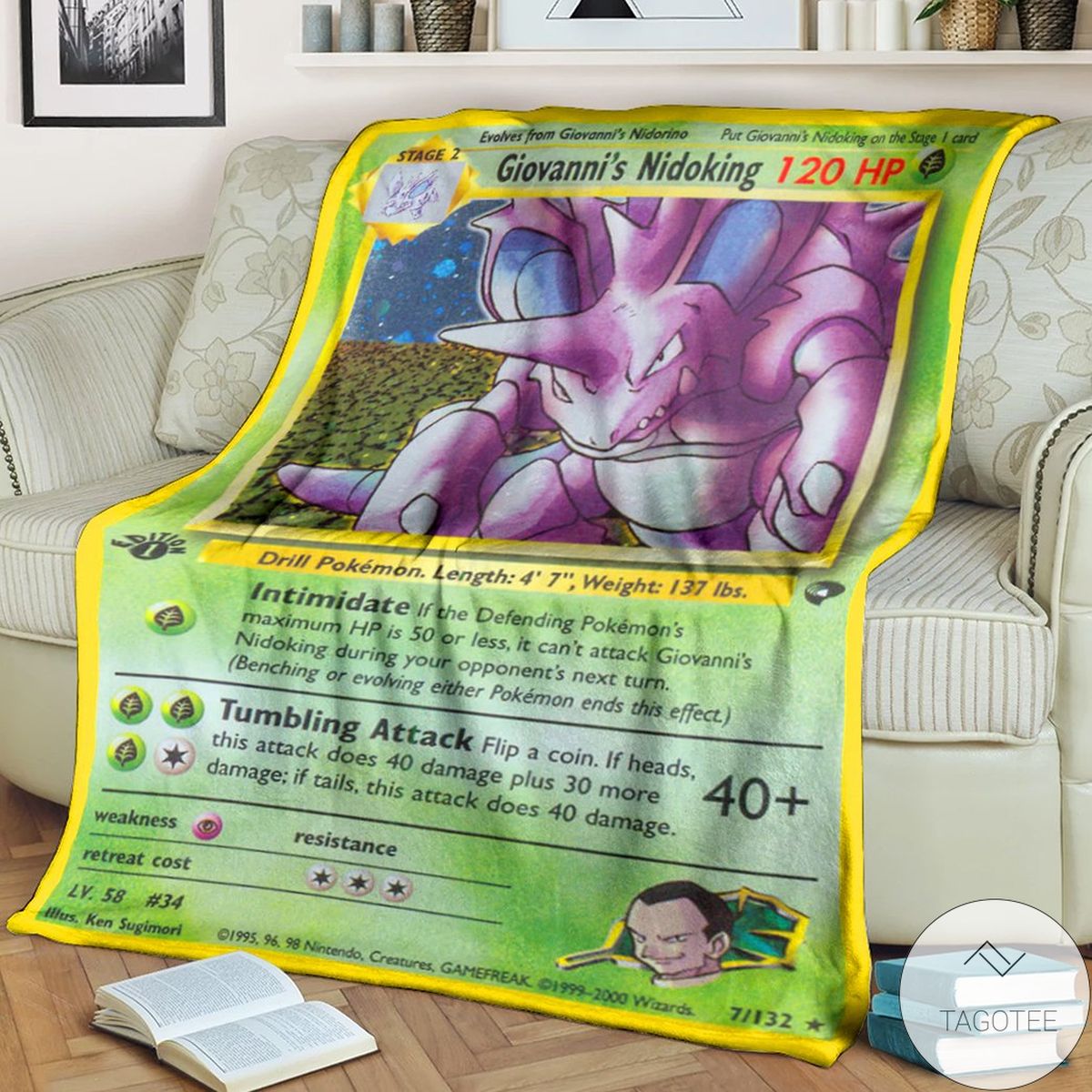 Anime Pokemon GiovanniS Nidoking Gym Challenge Custom Blanket Anime Pokemon GiovanniS Nidoking Gym Challenge Custom Blanket