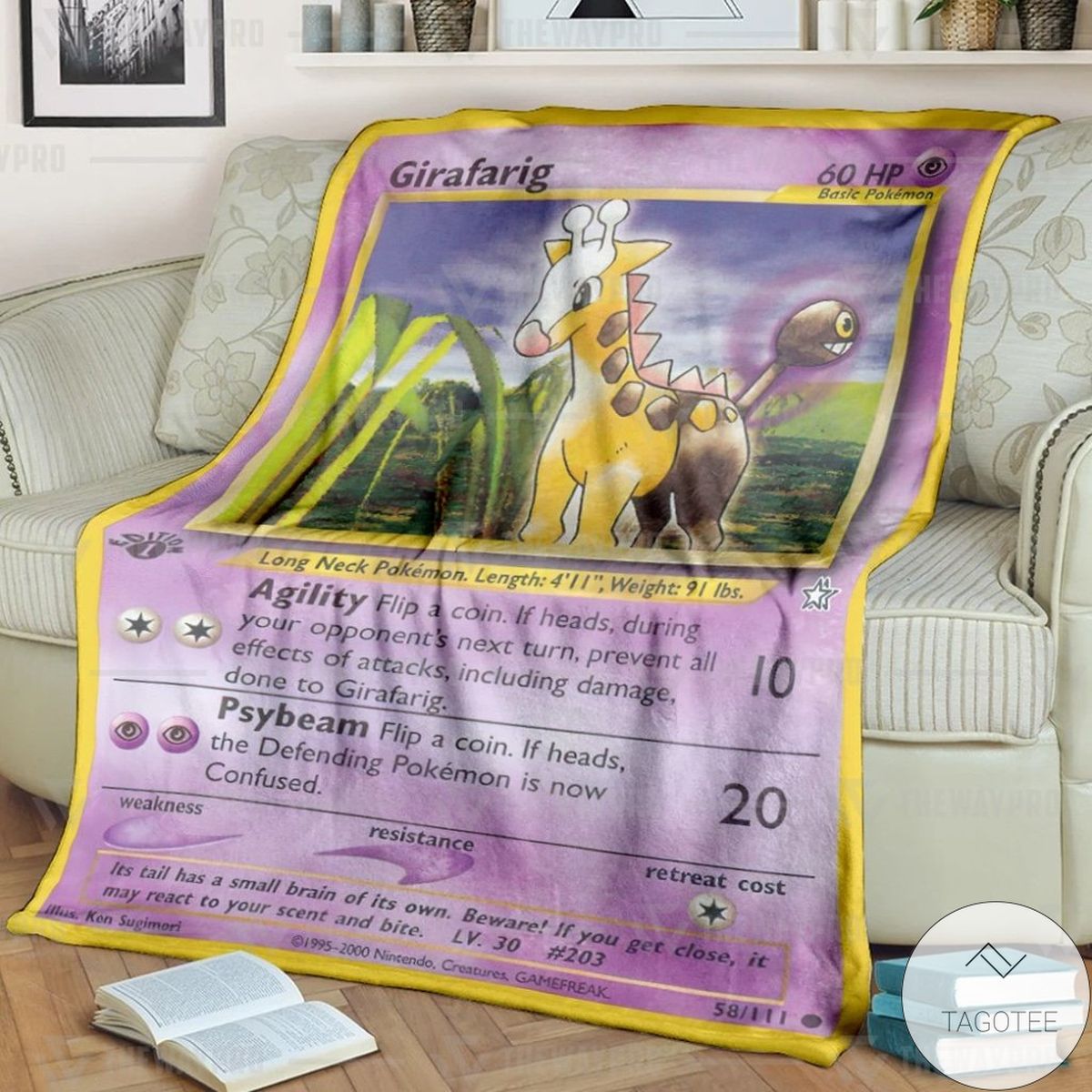 Anime Pokemon Girafarig Custom Blanket Anime Pokemon Girafarig Custom Blanket