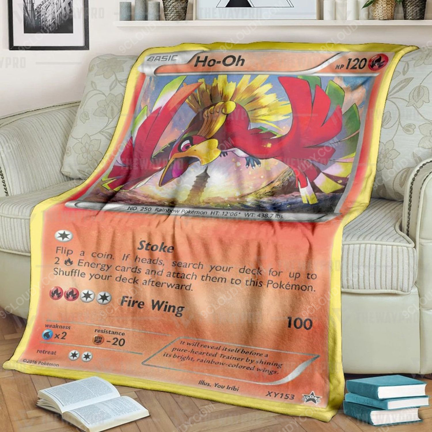 Anime Pokemon Ho Oh Full Print Soft Blanket Anime Pokemon Ho Oh Full Print Soft Blanket