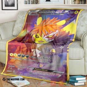 Anime Pokemon Hollow Pikachu Soft Blanket 3