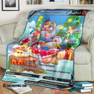 Anime Pokemon Holo Pokemon Christmas Soft Blanket