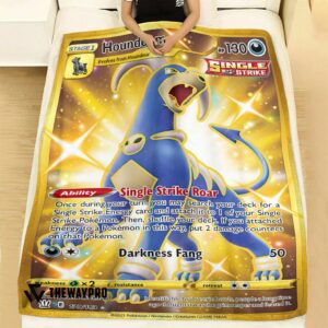 Anime Pokemon Houndoom Battle Styles Custom Soft Blanket