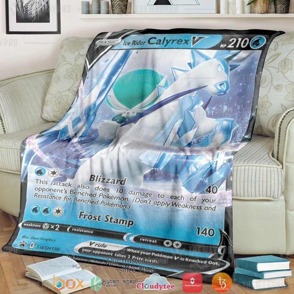Anime Pokemon Ice Rider Calyrex V Soft Blanket Anime Pokemon Ice Rider Calyrex V Soft Blanket
