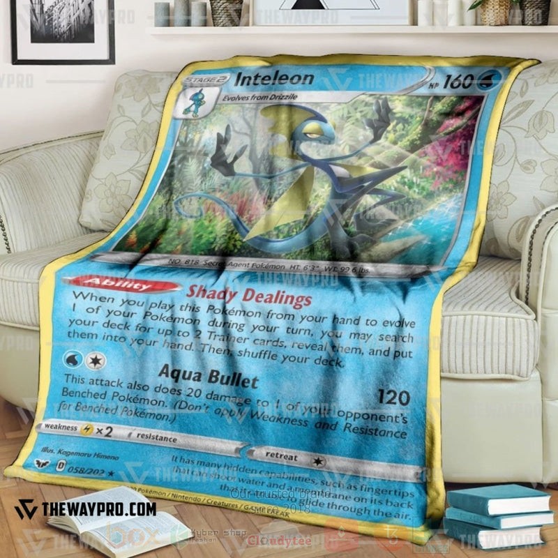 Anime Pokemon Inteleon Sword And Shield Blanket Anime Pokemon Inteleon Sword And Shield Blanket