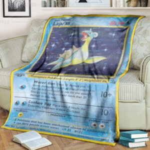 Anime Pokemon Lapras Holo 1St Edition Full Print Soft Blanket