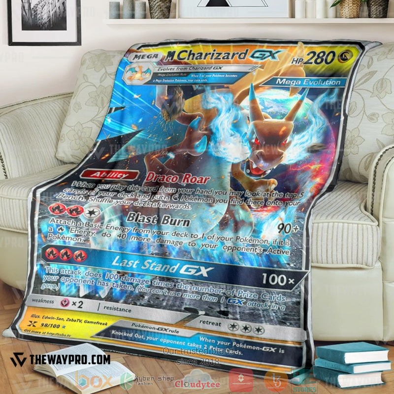Anime Pokemon M Charizard Gx Tag Team Soft Blanket Anime Pokemon M Charizard Gx Tag Team Soft Blanket
