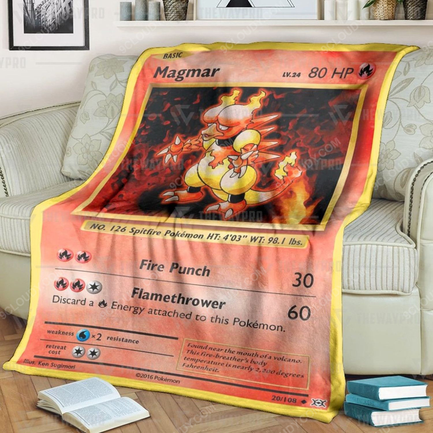 Anime Pokemon Magmar Evolutions Full Print Soft Blanket Anime Pokemon Magmar Evolutions Full Print Soft Blanket
