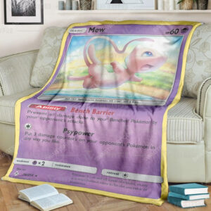 Anime Pokemon Mew Full Print Soft Blanket