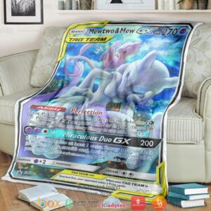 Anime Pokemon Mew Two And Mew Soft Blanket