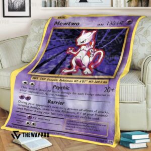Anime Pokemon Mewtwo Evolutions Quilt Blanket