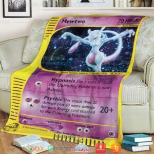 Anime Pokemon Mewtwo Expedition Soft Blanket 1