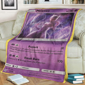 Anime Pokemon Mewtwo Full Print Soft Blanket