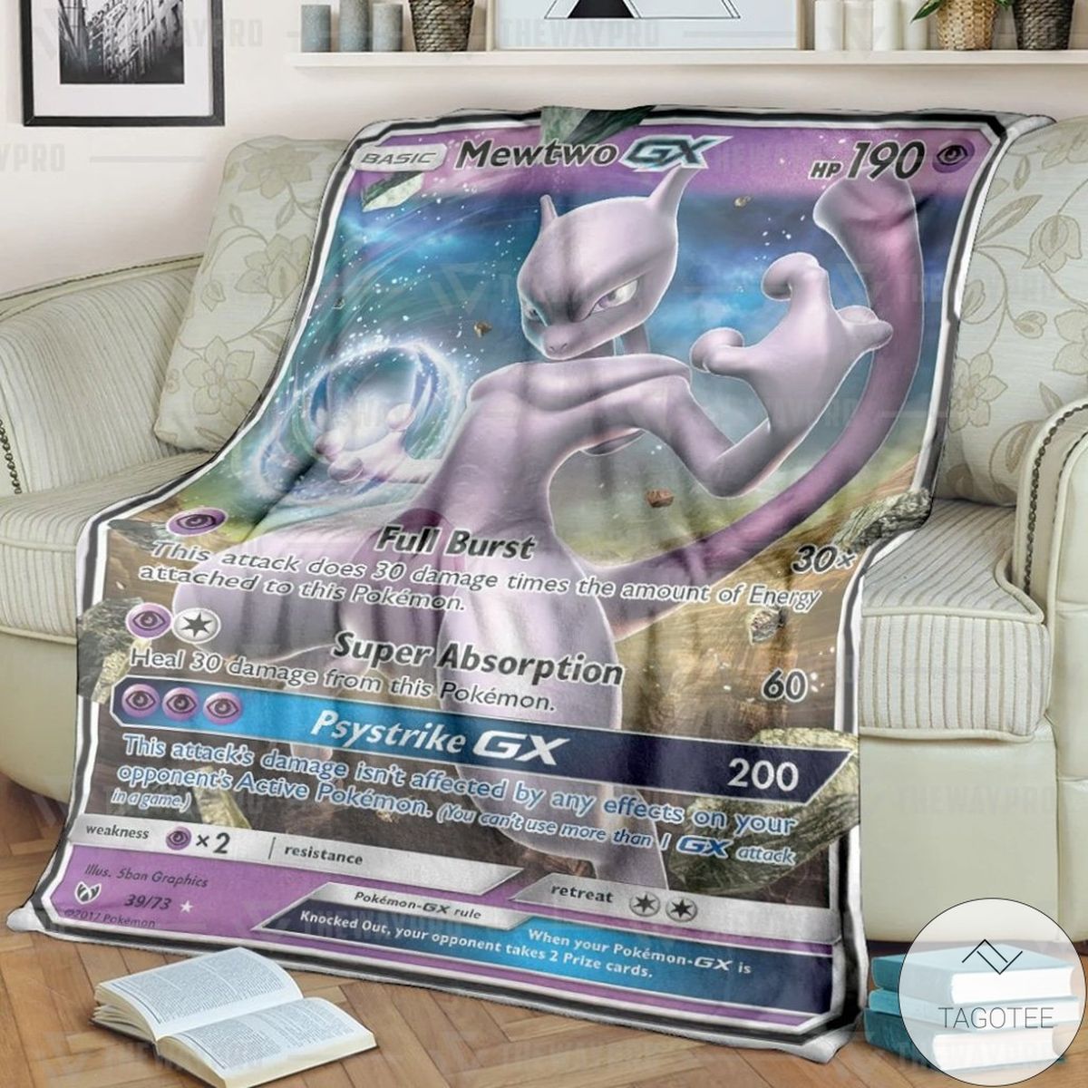 Anime Pokemon Mewtwo Gx Custom Blanket Anime Pokemon Mewtwo Gx Custom Blanket