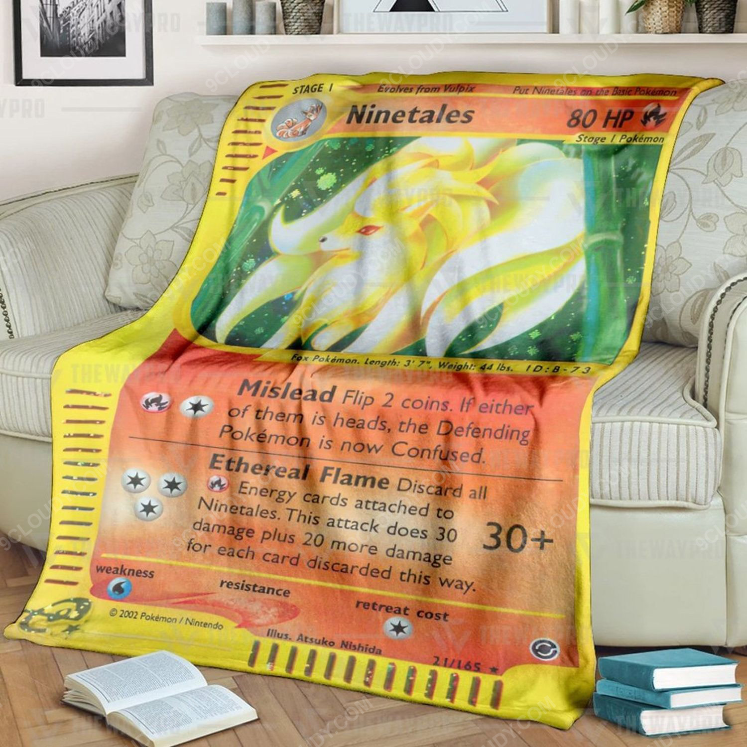 Anime Pokemon Ninetales Full Print Soft Blanket Anime Pokemon Ninetales Full Print Soft Blanket