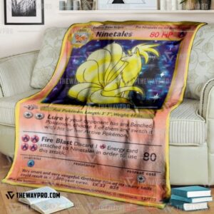 Anime Pokemon Ninetales Holo 1St Edition Blanket