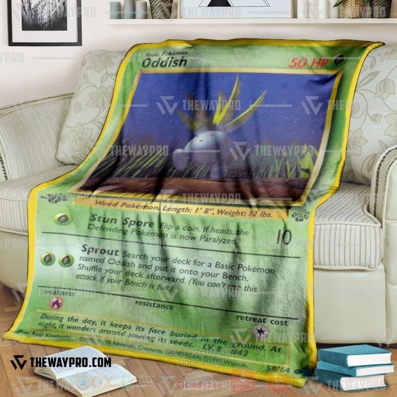 Anime Pokemon Oddish 1St Edition Blanket Anime Pokemon Oddish 1St Edition Blanket