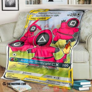 Anime Pokemon Pikachu Charmander Squirtle Bulbasaur Guardian Tag Team Soft Blanket