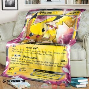 Anime Pokemon Pikachu Ex Xy Promos Yellow Soft Blanket