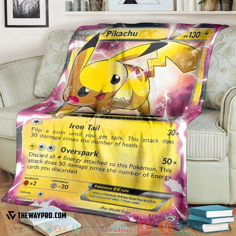 Anime Pokemon Pikachu Ex Xy Promos Yellow Soft Blanket Anime Pokemon Pikachu Ex Xy Promos Yellow Soft Blanket