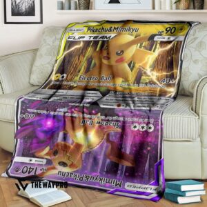 Anime Pokemon Pikachu Mimikyu Flip Team Custom Blanket