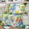 Anime Pokemon Poke Worlds Custom Soft Blanket