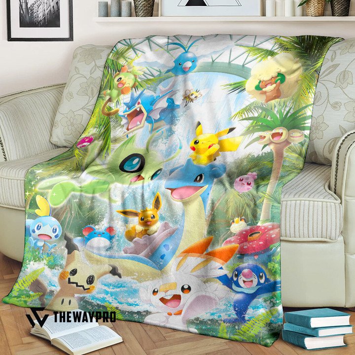 Anime Pokemon Poke Worlds Custom Soft Blanket Anime Pokemon Poke Worlds Custom Soft Blanket