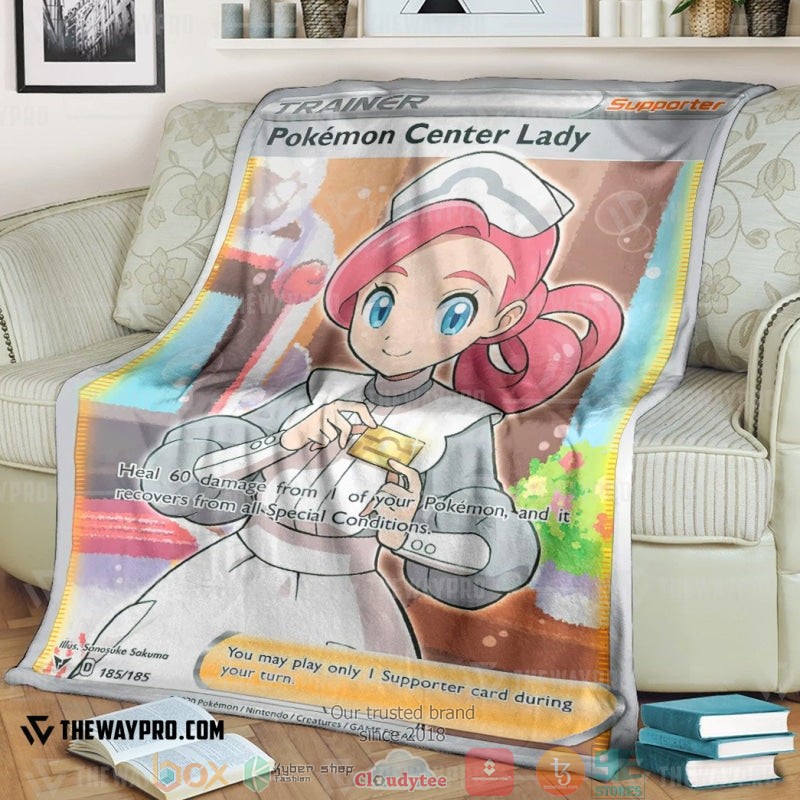Anime Pokemon Pokemon Center Lady Trainer Soft Blanket Anime Pokemon Pokemon Center Lady Trainer Soft Blanket