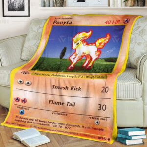 Anime Pokemon Ponyta Full Print Soft Blanket
