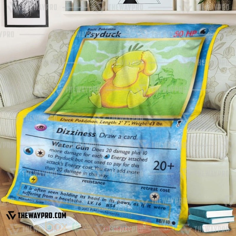 Anime Pokemon Psyduck Blanket Anime Pokemon Psyduck Blanket