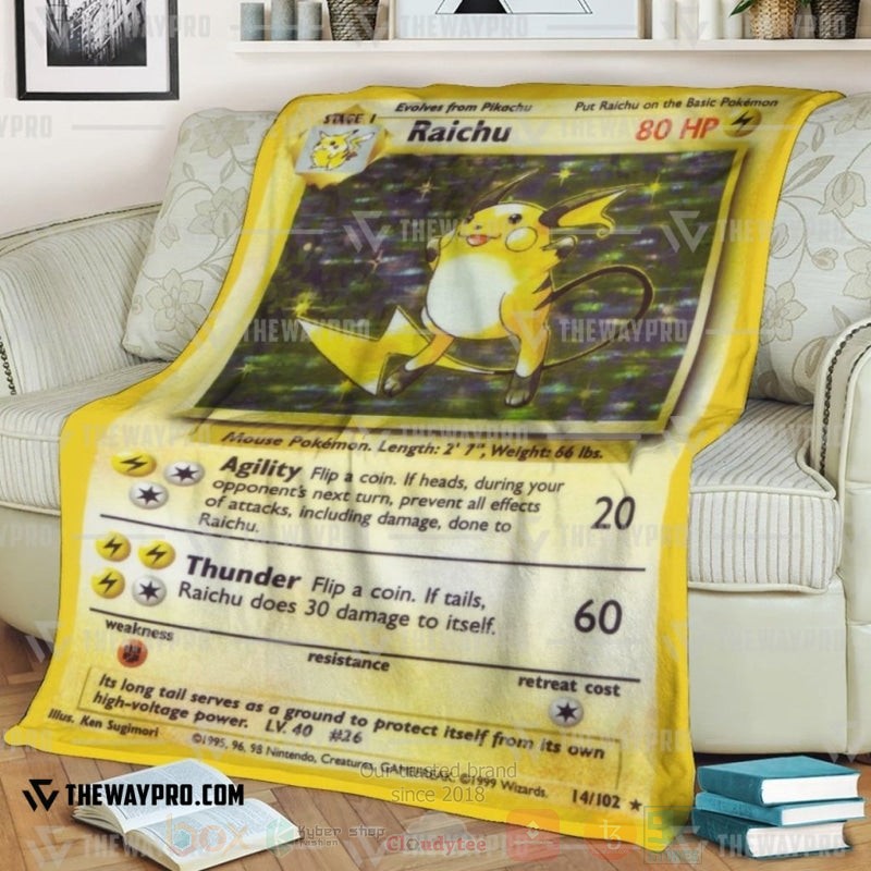 Anime Pokemon Raichu Base Set Blanket Anime Pokemon Raichu Base Set Blanket
