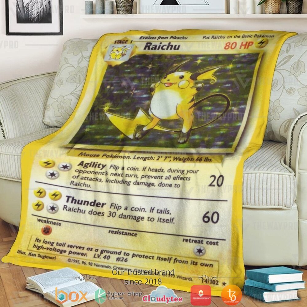 Anime Pokemon Raichu Base Set Soft Blanket Anime Pokemon Raichu Base Set Soft Blanket