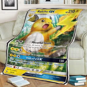 Anime Pokemon Raichu Gx Shining Legends Custom Soft Blanket