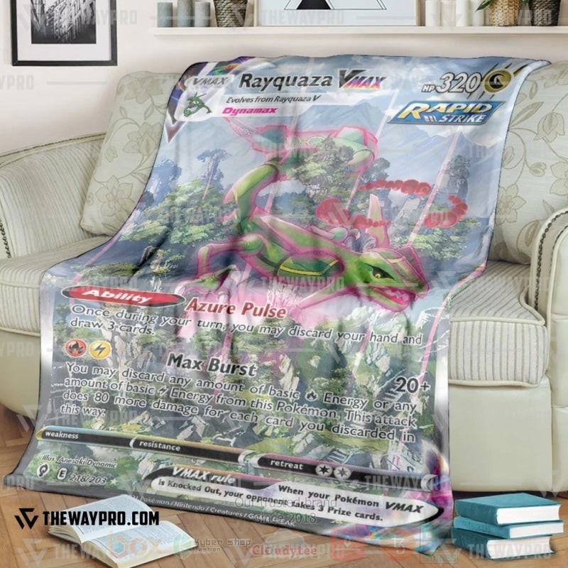 Anime Pokemon Rayquaza Vmax Blanket 2 Anime Pokemon Rayquaza Vmax Blanket 2