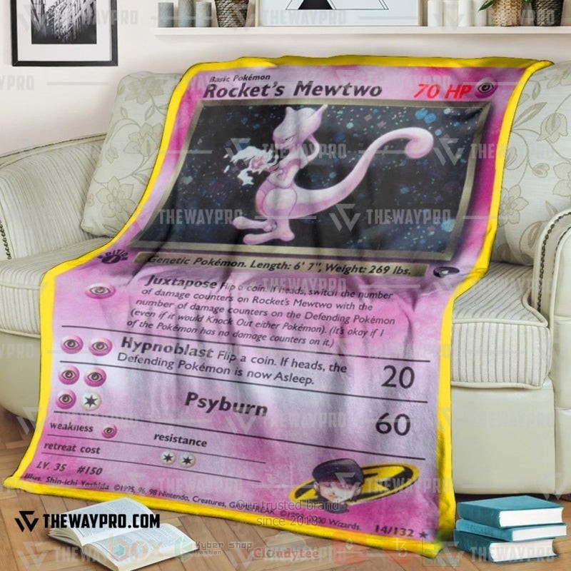 Anime Pokemon RocketS Mewtwo Blanket Anime Pokemon RocketS Mewtwo Blanket