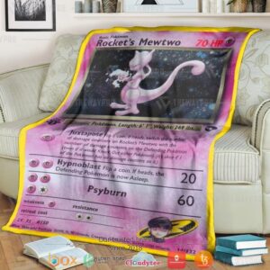 Anime Pokemon RocketS Mewtwo Soft Blanket