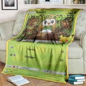 Anime Pokemon Rowlet Full Print Soft Blanket