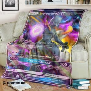 Anime Pokemon S Mewtwo Gx Shadow Blanket