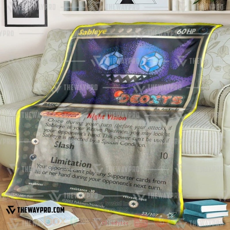 Anime Pokemon Sableye Deoxys Reverse Holo Blanket Anime Pokemon Sableye Deoxys Reverse Holo Blanket