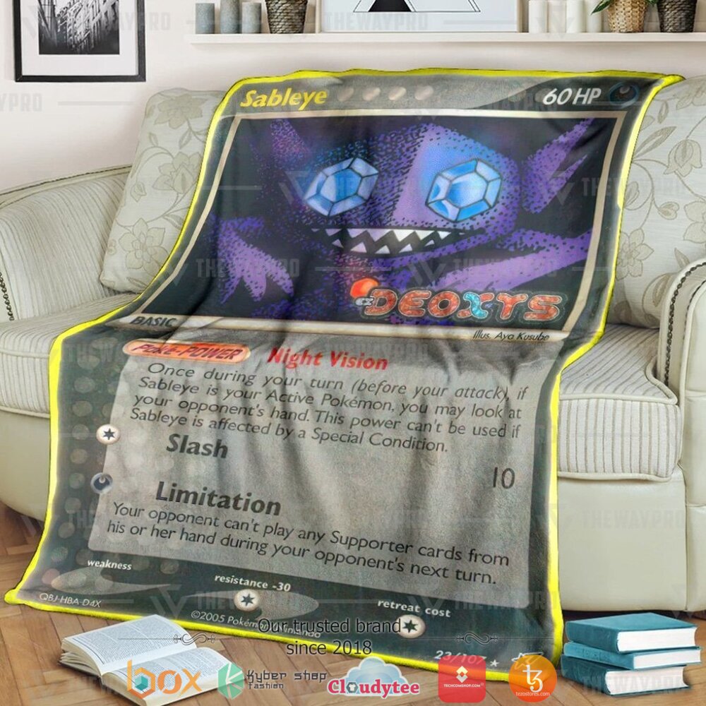 Anime Pokemon Sableye Deoxys Reverse Holo Soft Blanket Anime Pokemon Sableye Deoxys Reverse Holo Soft Blanket