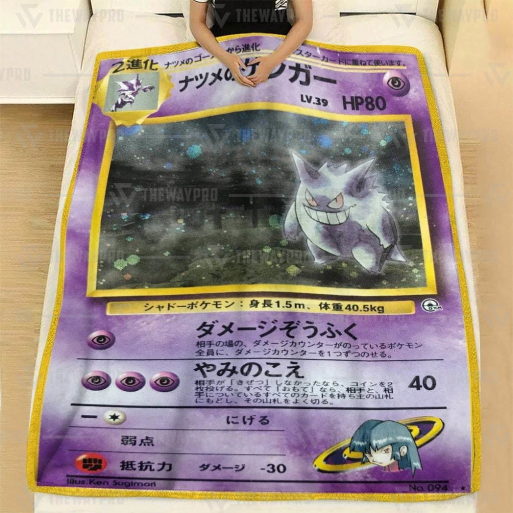 Anime Pokemon SabrinaS Gengar Japanese Blanket Anime Pokemon SabrinaS Gengar Japanese Blanket